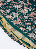 Georgette Golden Dull-Bright Sequin,Threaded Embroidered Semi-Stitched Lehenga choli  women's fashion mart