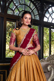 Kanchipuram Silk Lehenga Set With Zari Weaving & Georgette Dupatta