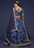 Princess Blue Georgette Embroidered Lehenga With Net Dupatta