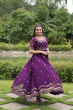 Luxury Zari Thread Sequins Embroidery Work Gown