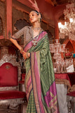 Gorgeous Greenish Yellow Kanjivaram and Patola Printed Silk Saree - women's fashion mart