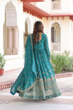 Ethereal  Silver Crunchy Sequins Embroidered Luxury Anarkali Gown Set