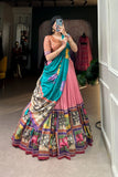 Kalamkari Floral printed South Indian Tradition Lehenga Set