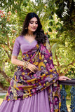 Stunning Sequins Tread Embroidery With Kalamkari Printed Lehenga Choli