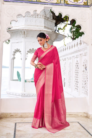 Chinon Saree With Zari Weaving Explore Acriine Ethnic Collection