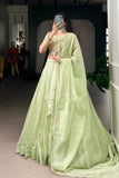 Allen Crush Tea Shade Lehenga Set With Sequins And Beadwork Blouse