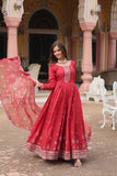 Stunning Sequins Embroidered Work Wedding Anarkali Set - women's fashion mart