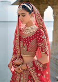 Crimson Red Heavy Embroidered Designer Lehenga
