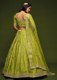 Green Glow Georgette Embroidered Lehenga With Net Dupatta