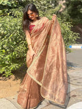 Silk saree with lace border - women's fashion mart