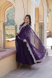Traditional Elegance Anarkali Gown And Dupatta Set - women's fashion mart
