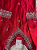 Red embroidered kurta Pant  with dupatta  women's fashion mart