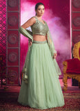 Light Pista Green Designer Classic Lehenga Choli - women's fashion mart