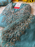 Sky blue Handwork kurta Pant  with dupatta  women's fashion mart