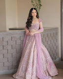 Amazing Kasturi Silk Pink Color lehenga choli