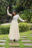 Gamthi Work Exclusive Navratri Cotton Gown - women's fashion mart