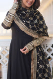 The Perfect Attractive Gown with Dupatta Set -WOMEN FASHION Wine / M women's fashion mart