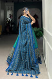 Bandhej With Ajarakh Print Silk Lehenga Choli - women's fashion mart