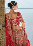 Crimson Red Heavy Embroidered Designer Lehenga