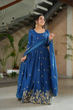 Wedding Designer Embroidered Zari Sequins Work Gown