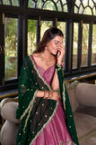 Kanchipuram Silk Lehenga Set With Zari Weaving & Georgette Dupatta