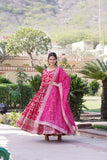 Jacquard With Sequins Embroidered Work Gown & Dupatta Set - women's fashion mart