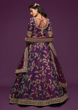 Royal Purple Georgette Embroidered Lehenga With Net Dupatta