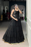 14 Meter Full Gher Navratri Showstopper Lehenga Choli With Mirror Koti