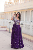 Stunning Embroidered Gown With Sequins Work - women's fashion mart
