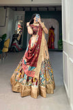 Designer Kalamkari Printed Dola Silk Lehenga Choli - women's fashion mart