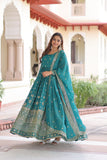 Ethereal  Silver Crunchy Sequins Embroidered Luxury Anarkali Gown Set