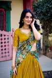 Stunning Sequins Tread Embroidery With Kalamkari Printed Lehenga Choli