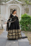 Elegance Style Multi Sequins Embroidered Work Women Gown -WOMEN FASHION Maroon / S women's fashion mart