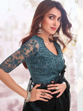 Classic Black Pure Chiffon Party Wear Saree - women's fashion mart