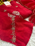 Designer Embroidered kurta set with dupatta  women's fashion mart