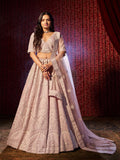 Glorious Lilac Silk Heavy Embroidered Bridal Lehenga Choli - women's fashion mart