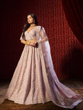 Glorious Lilac Silk Heavy Embroidered Bridal Lehenga Choli - women's fashion mart