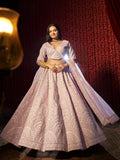Glorious Lilac Silk Heavy Embroidered Bridal Lehenga Choli - women's fashion mart