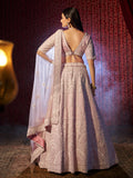 Glorious Lilac Silk Heavy Embroidered Bridal Lehenga Choli - women's fashion mart
