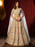 Angelic White Georgette Heavy Embroidered Bridal Lehenga Choli - women's fashion mart