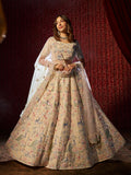 Angelic White Georgette Heavy Embroidered Bridal Lehenga Choli - women's fashion mart