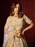 Angelic White Georgette Heavy Embroidered Bridal Lehenga Choli - women's fashion mart