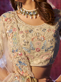 Angelic White Georgette Heavy Embroidered Bridal Lehenga Choli - women's fashion mart