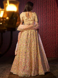 Classic Beige Heavy Embroidered Net Bridal Lehenga Choli - women's fashion mart