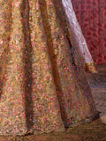 Classic Beige Heavy Embroidered Net Bridal Lehenga Choli - women's fashion mart