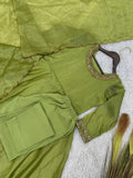 Delightful Embroidery Green Color Anarkali Gown with Dupatta