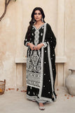 Classic Black Premium Silk Thread Worked Palazzo Suit - women's fashion mart