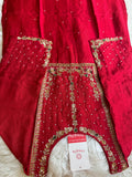 Red embroidered kurta set with dupatta  women's fashion mart
