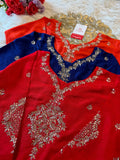 Red Designer Kurti set with Banarasi Duptta  women's fashion mart