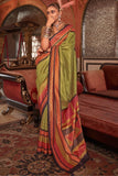 Pristine Parrot Green Kanjivaram and Patola Printed Silk Saree - women's fashion mart